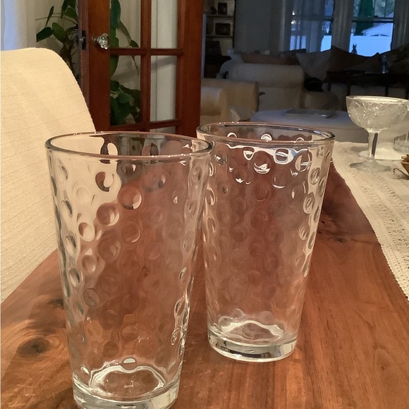 Vintage set of six Libby, clear bubble glass double old-fashioned glasses - Picture 5 of 6